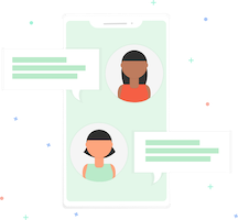 Phone screen showing two people chatting