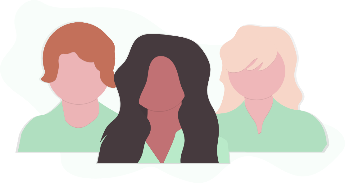 Headshots of three people facing forward